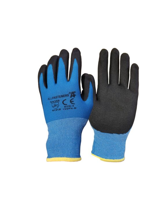 Blue General Use Seamless Knit Glove 13ga - Sand Finish